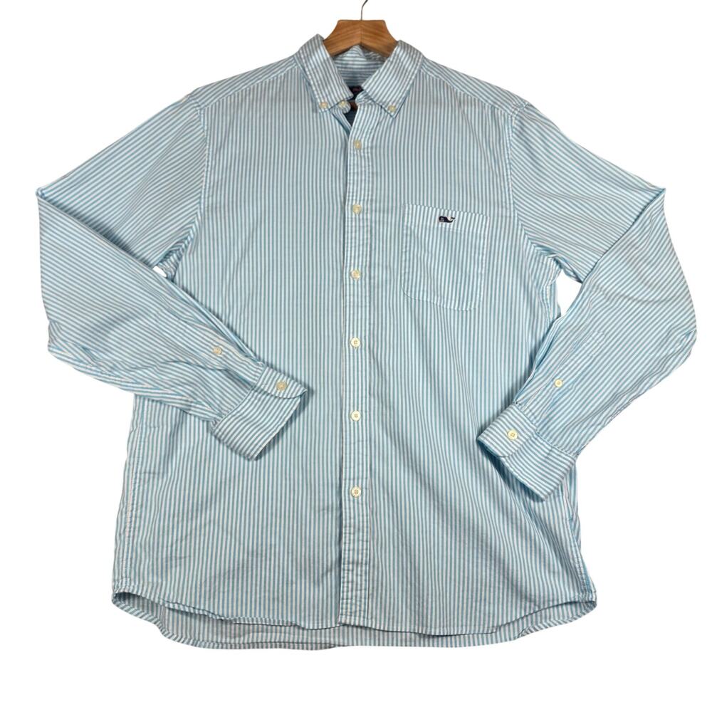 Men's Vineyard Vines Blue Striped Long Sleeve Button Up Shirt